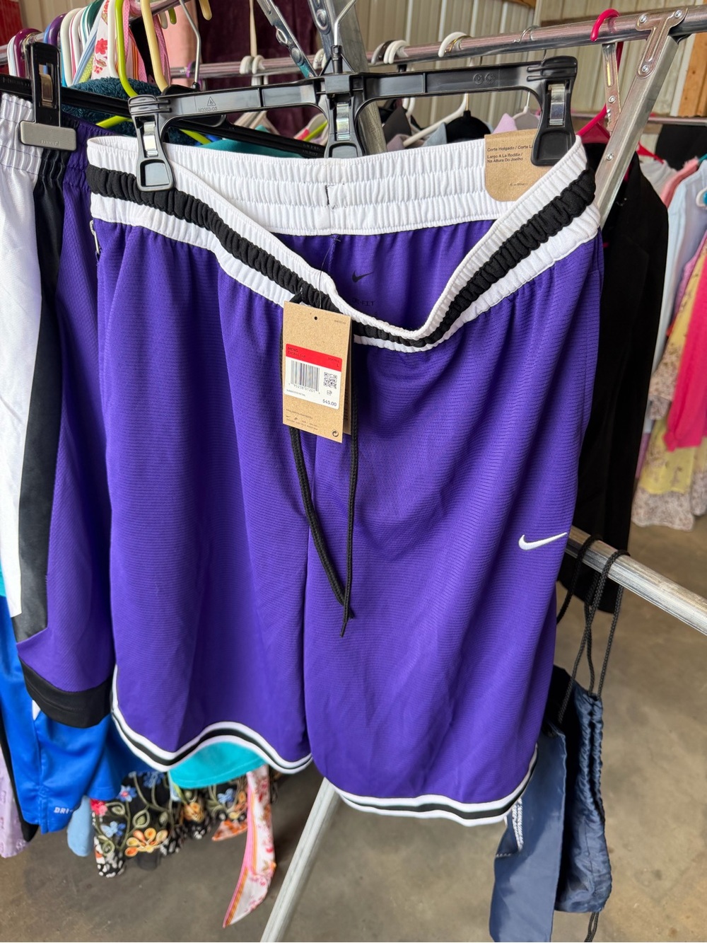 Nike Purple Shorts with White and Black Trim